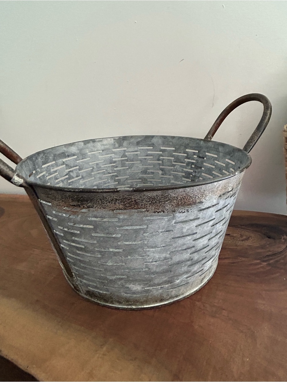 Galvanized Metal Farmhouse Egg Basket Handles - Gray